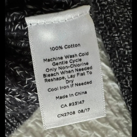 NWT TALBOTS Woven Knit Sweater 100% Cotton Long Sleeve Navy Crew Pullover Small - Picture 7 of 10